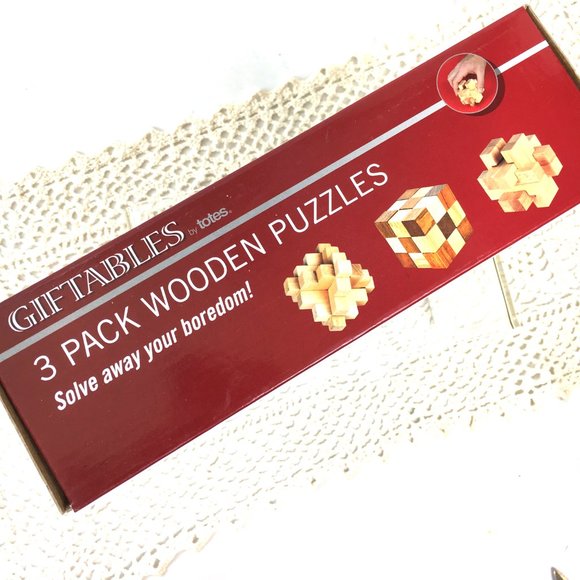 3 Pack Wood PuzzlesTotes Giftables  NIP - Picture 7 of 9